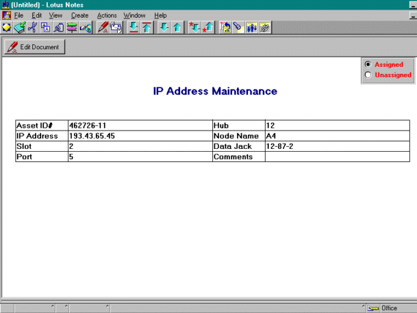 Lotus Notes Software - Tracker Suite - IP Assets