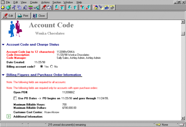 Lotus Notes Software - Customer Tracker - Customer Billing