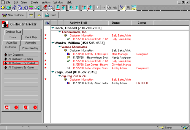 Lotus Notes Software - Customer Tracker - Contact management