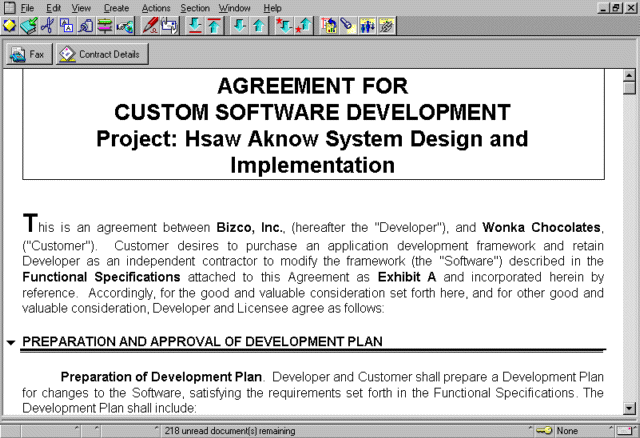 Lotus Notes Software - Customer Tracker - Sample Contract