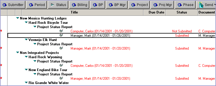 Lotus Notes Software - Tracker Suite - Project status