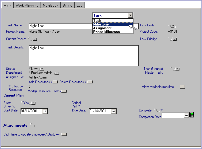 Lotus Notes Software - Tracker Suite - Project Tasks