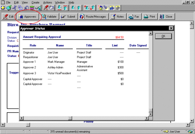 Lotus Notes Software - Tracker Suite - Purchases Approval Routing