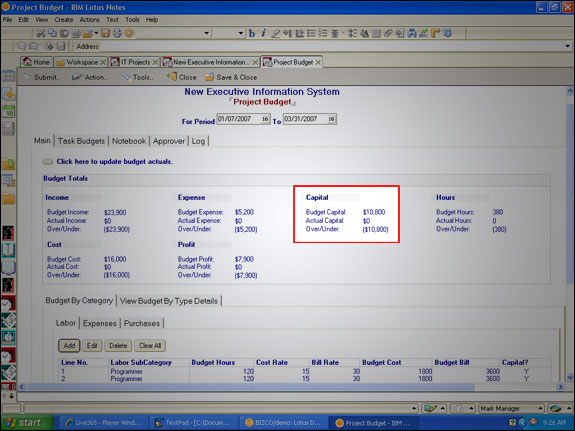 Set up capital budgets for SOP 98-1 compliance.